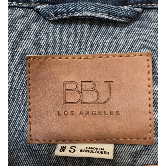 BBJ Los Angeles Distressed Destroyed Jeans Jacket Size Small Boom Boom Jeans - Picture 3 of 11